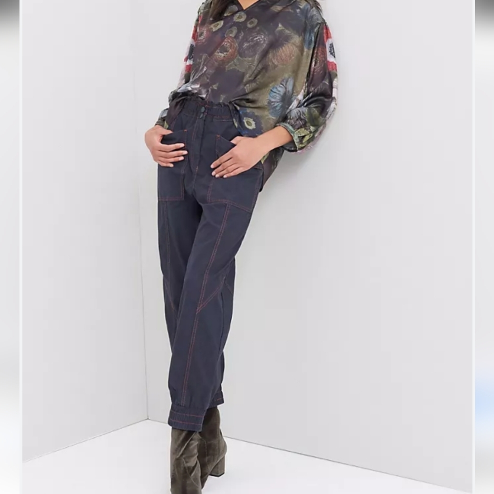 Anthropologie Mason Contrast Stitch Cargo Joggers